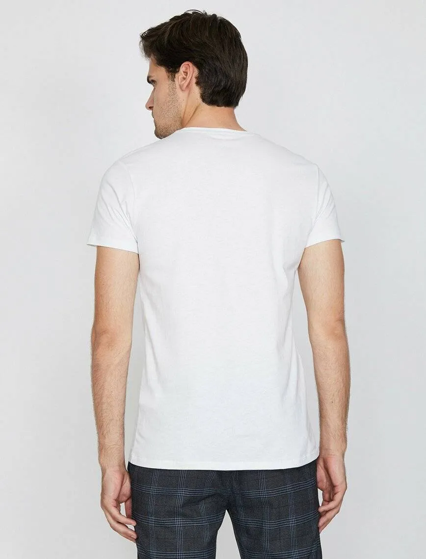 10595b Off-White Crew Neck Cotton T-Shirt
