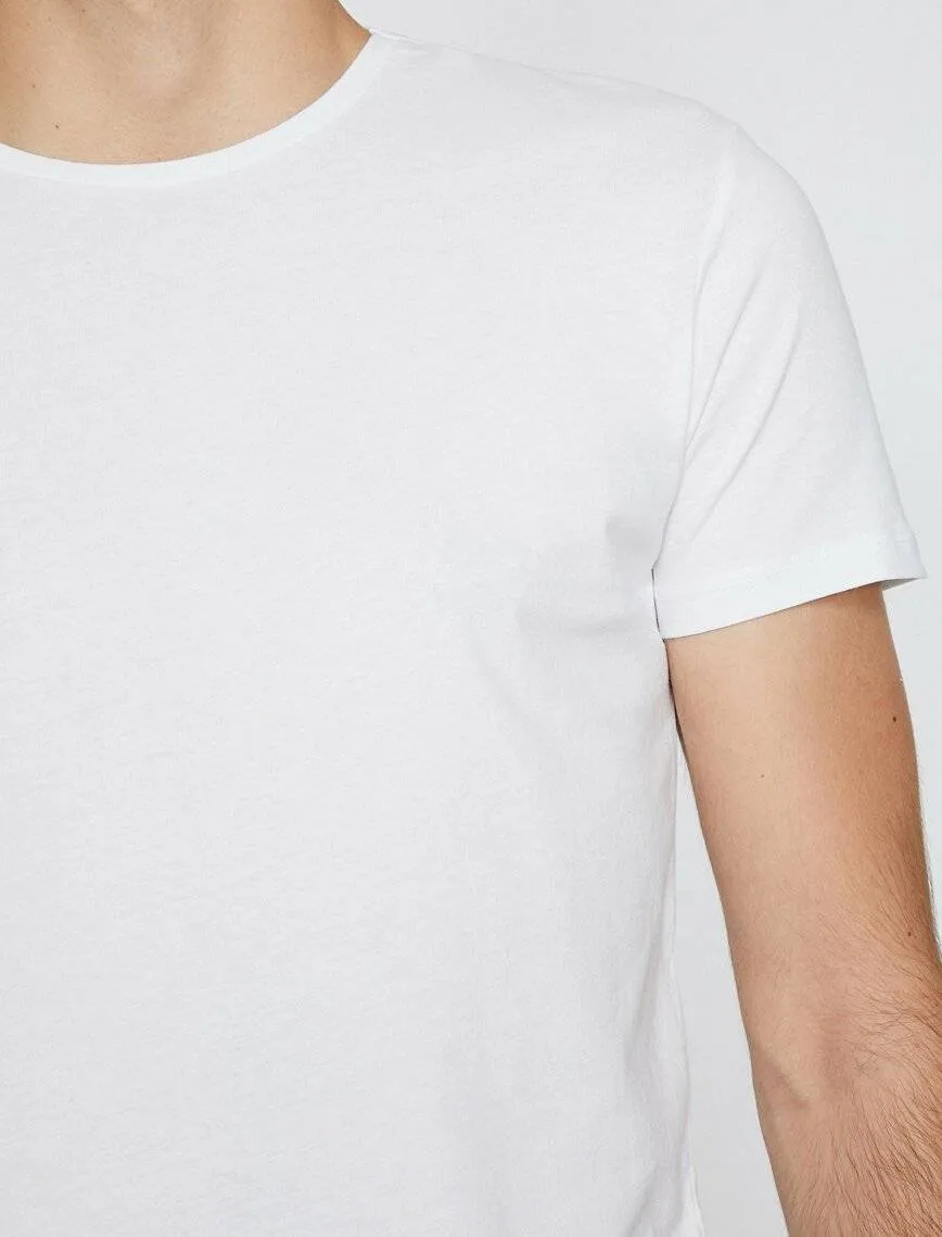 10595b Off-White Crew Neck Cotton T-Shirt