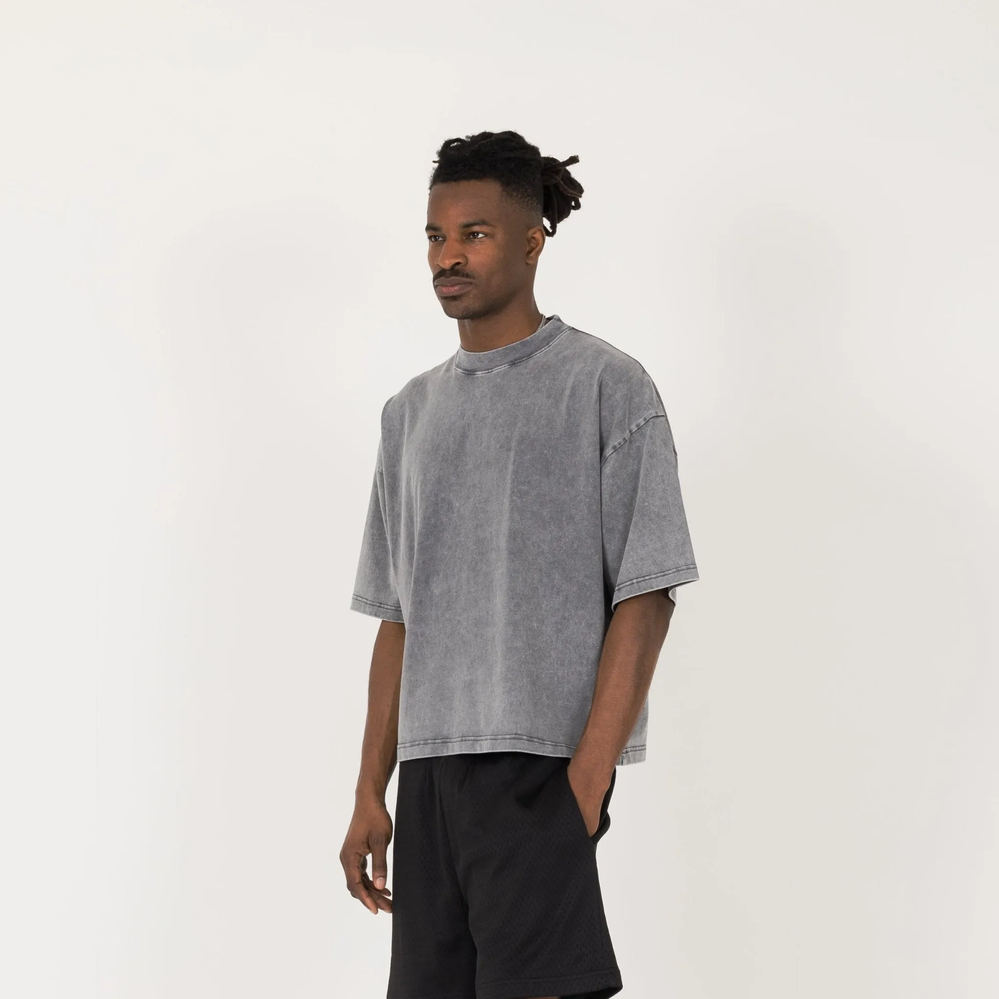 Cropped T-Shirt - Vintage grey