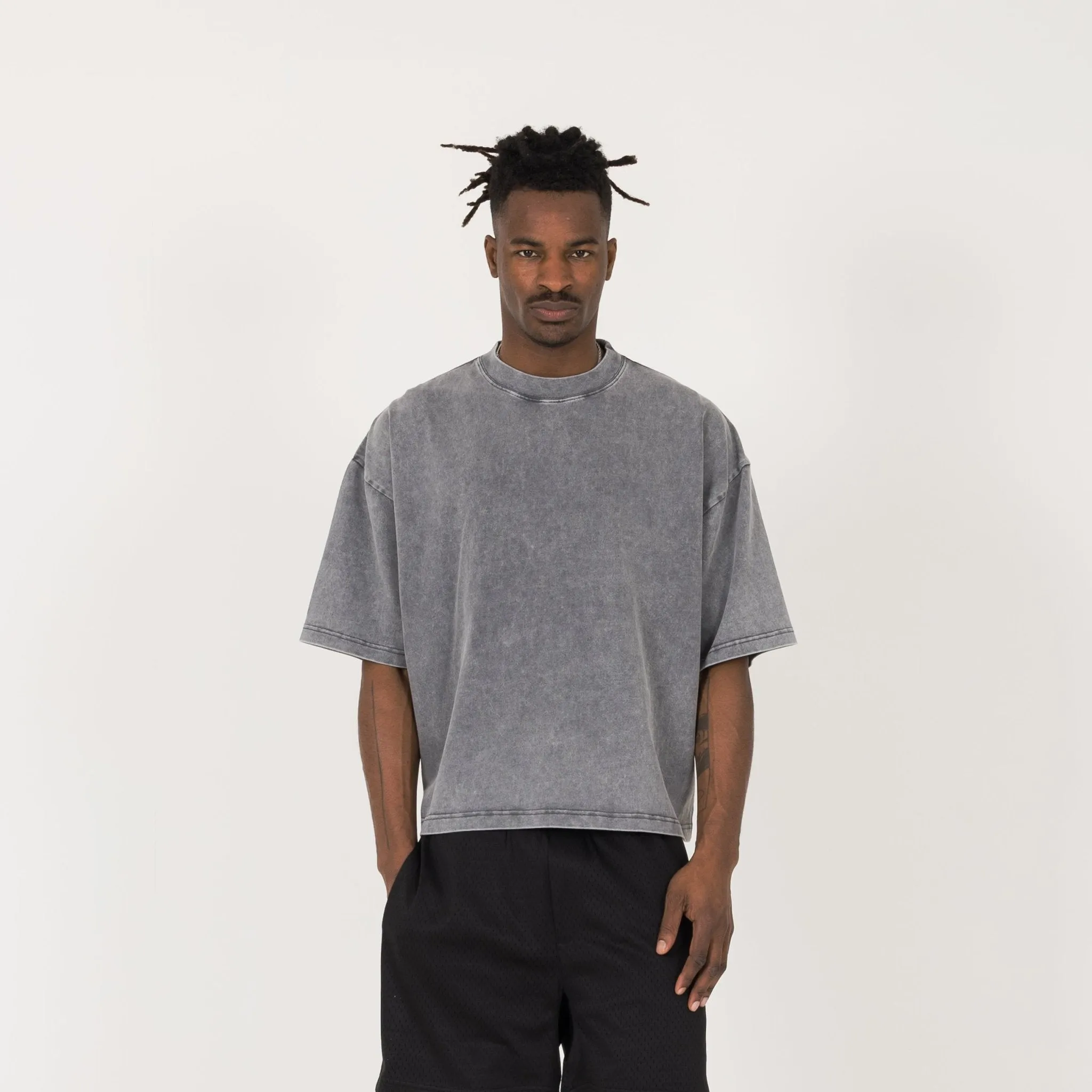 Cropped T-Shirt - Vintage grey