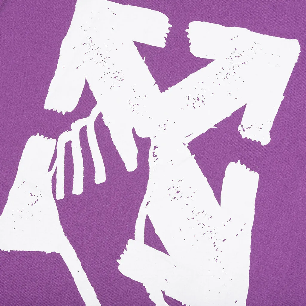 Hand Arrow Over S/S Tee - Orchid/White