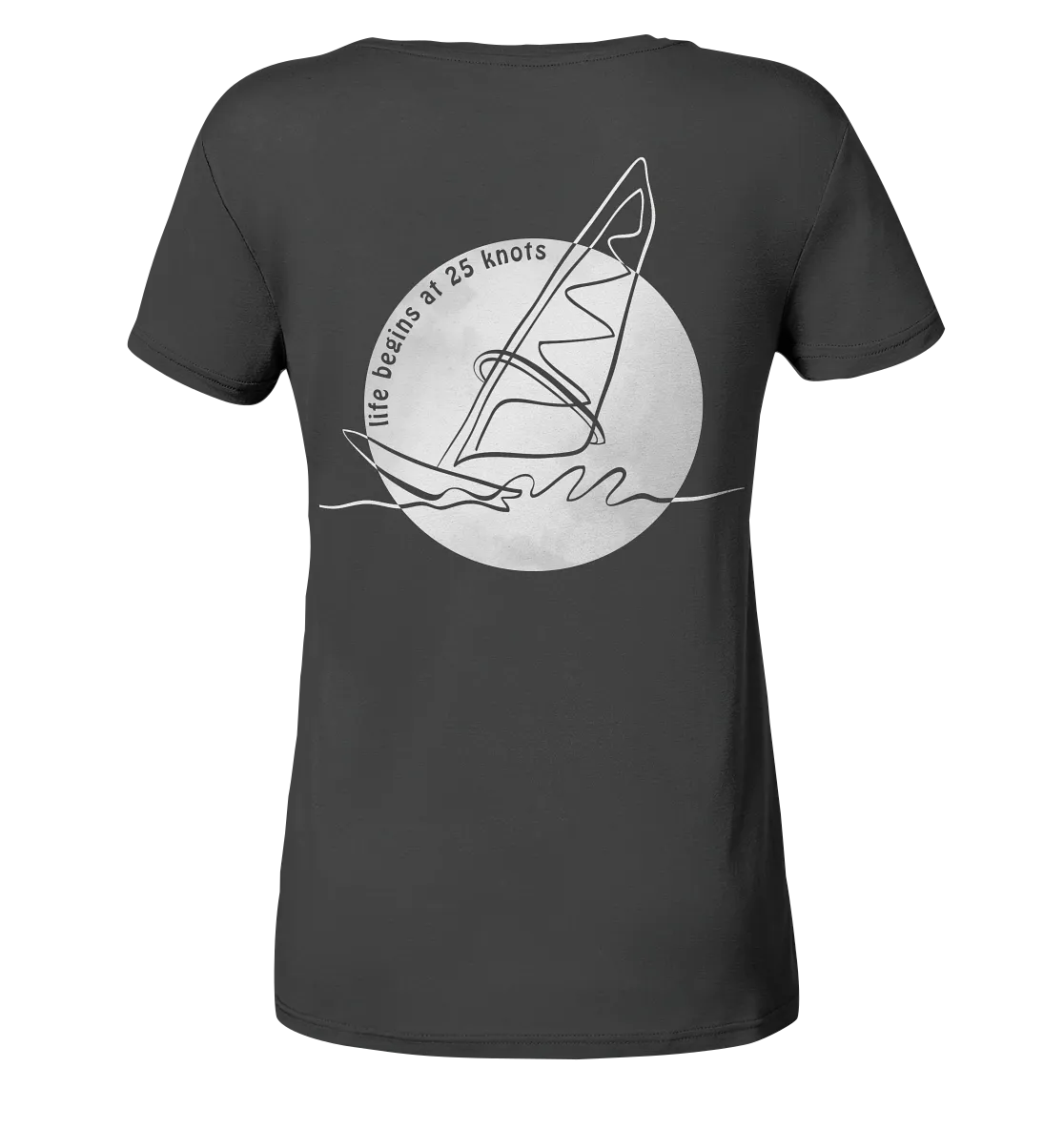 "Life begins at 25 Knots Backtail" - Damen Premium Organic Shirt