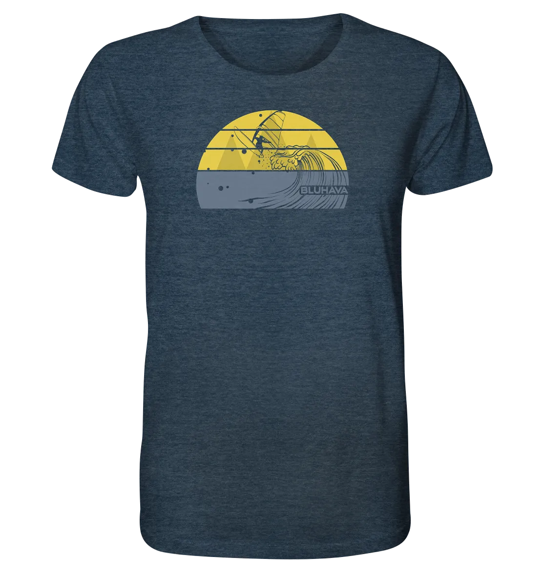 "Sunset Rapid Windsurf Fun" - Herren Premium Organic Shirt (meliert)