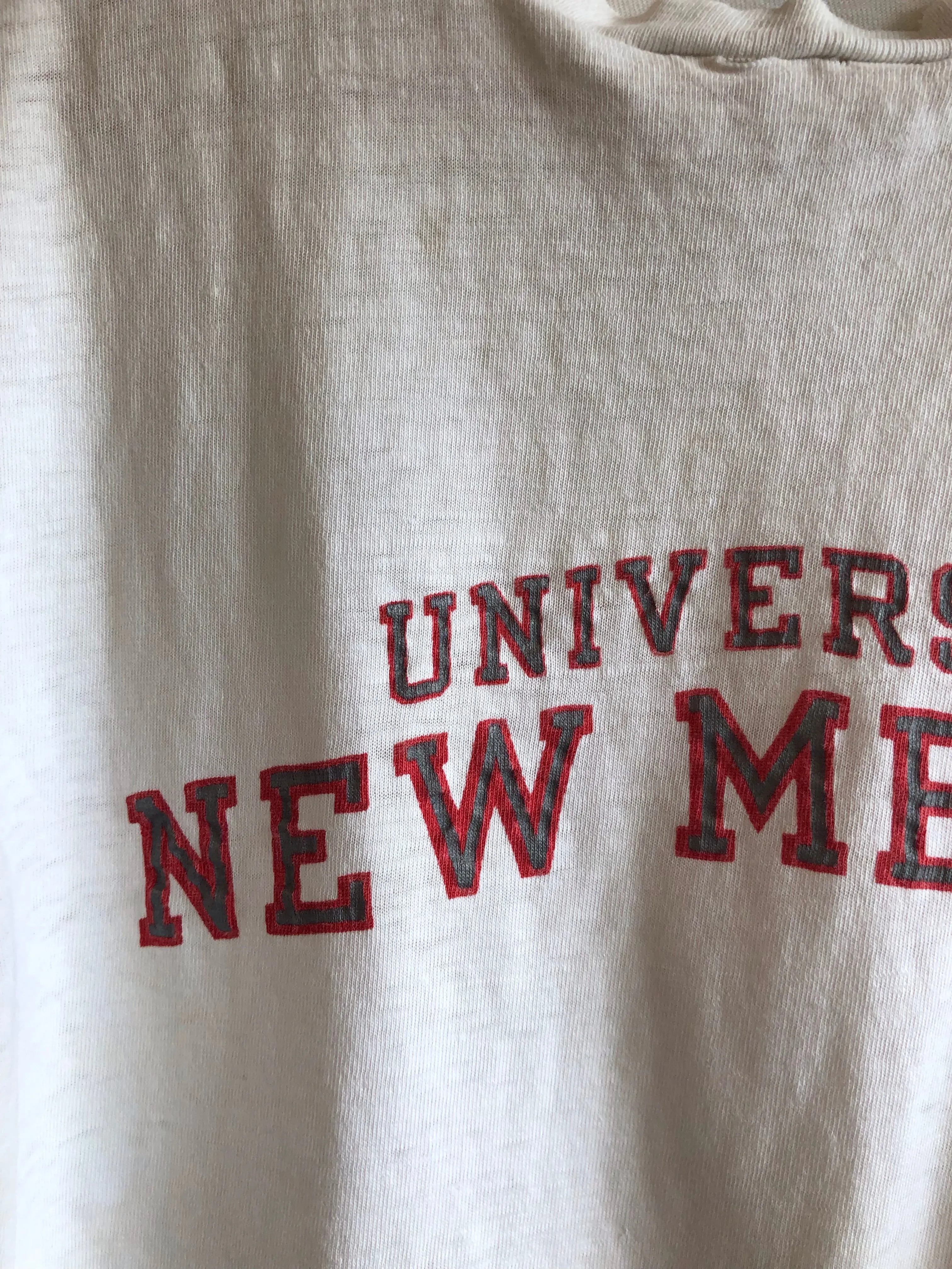 Vintage 1970s University of New Mexico Champion Blue Bar T-Shirt