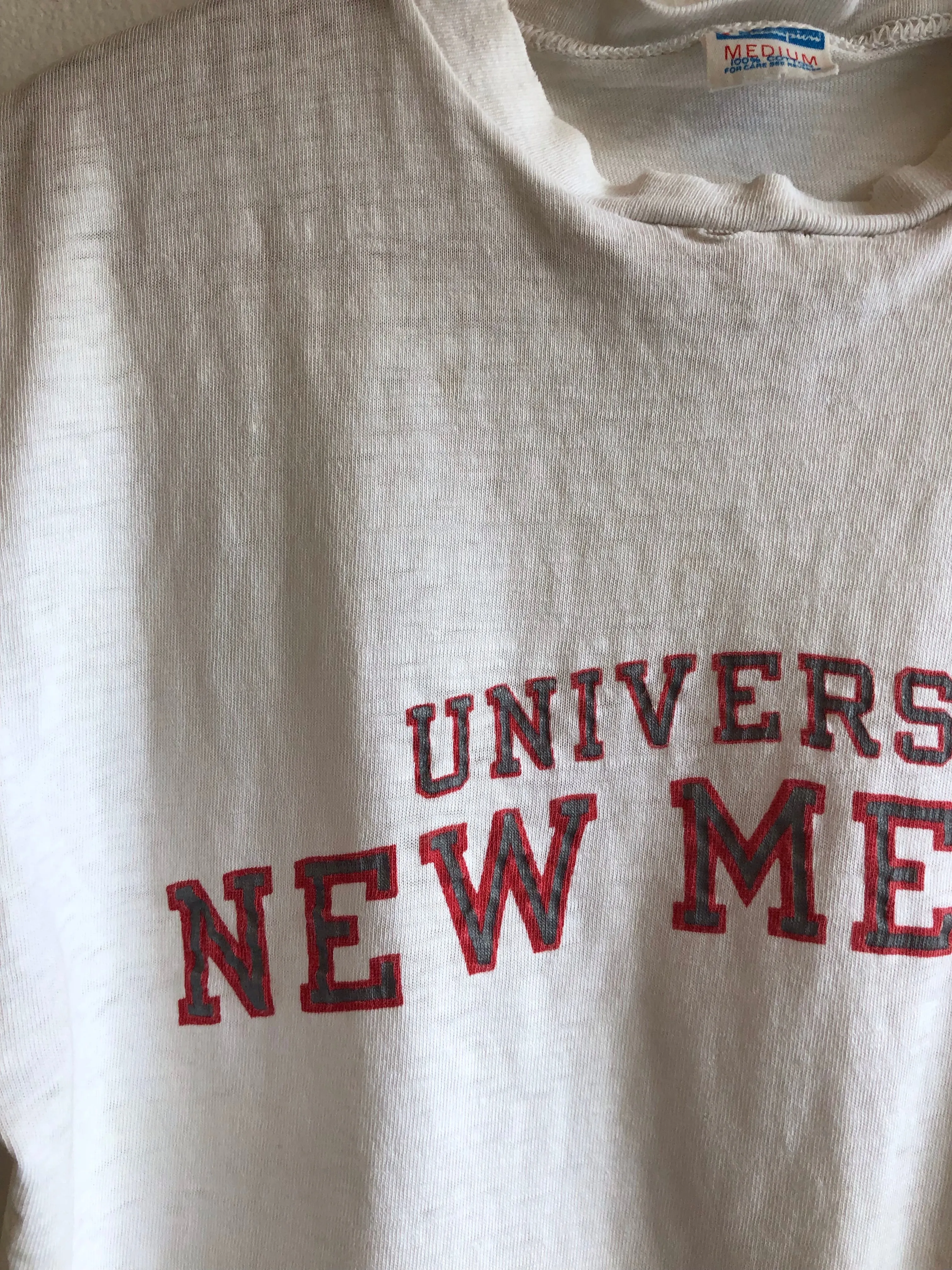 Vintage 1970s University of New Mexico Champion Blue Bar T-Shirt