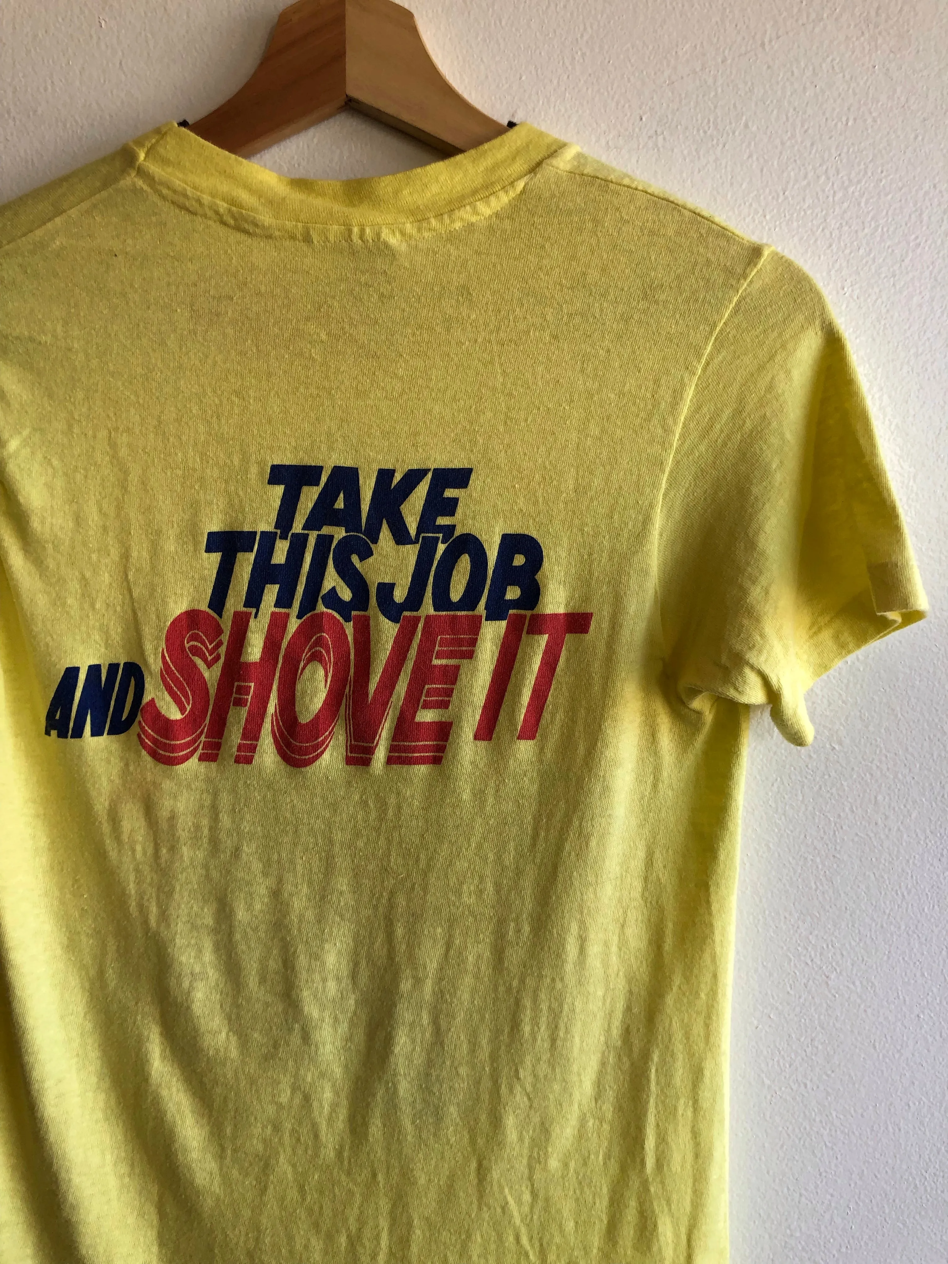 Vintage 1981 Writers Guild Strike Take This Job And Shove It T-Shirt