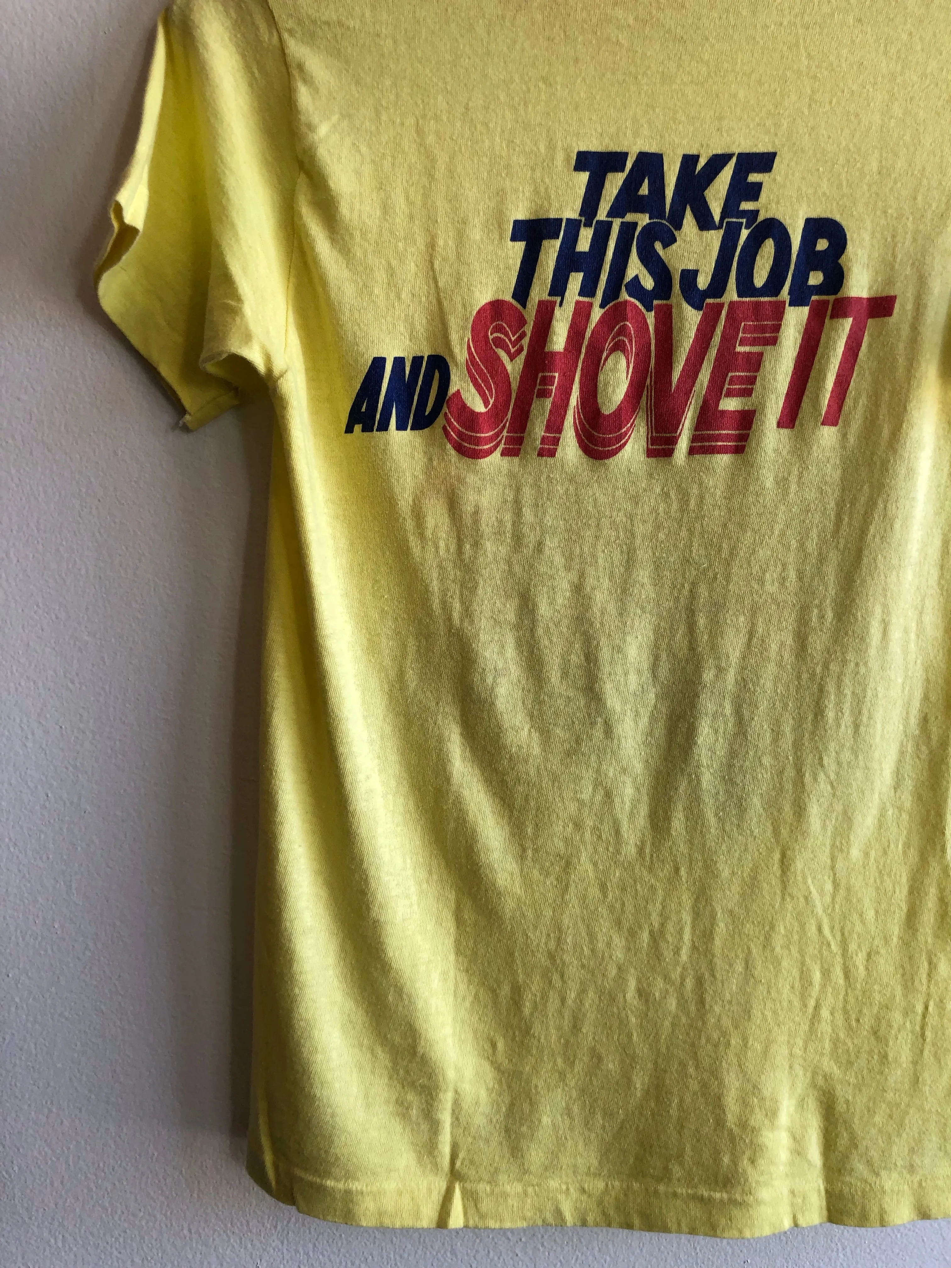 Vintage 1981 Writers Guild Strike Take This Job And Shove It T-Shirt