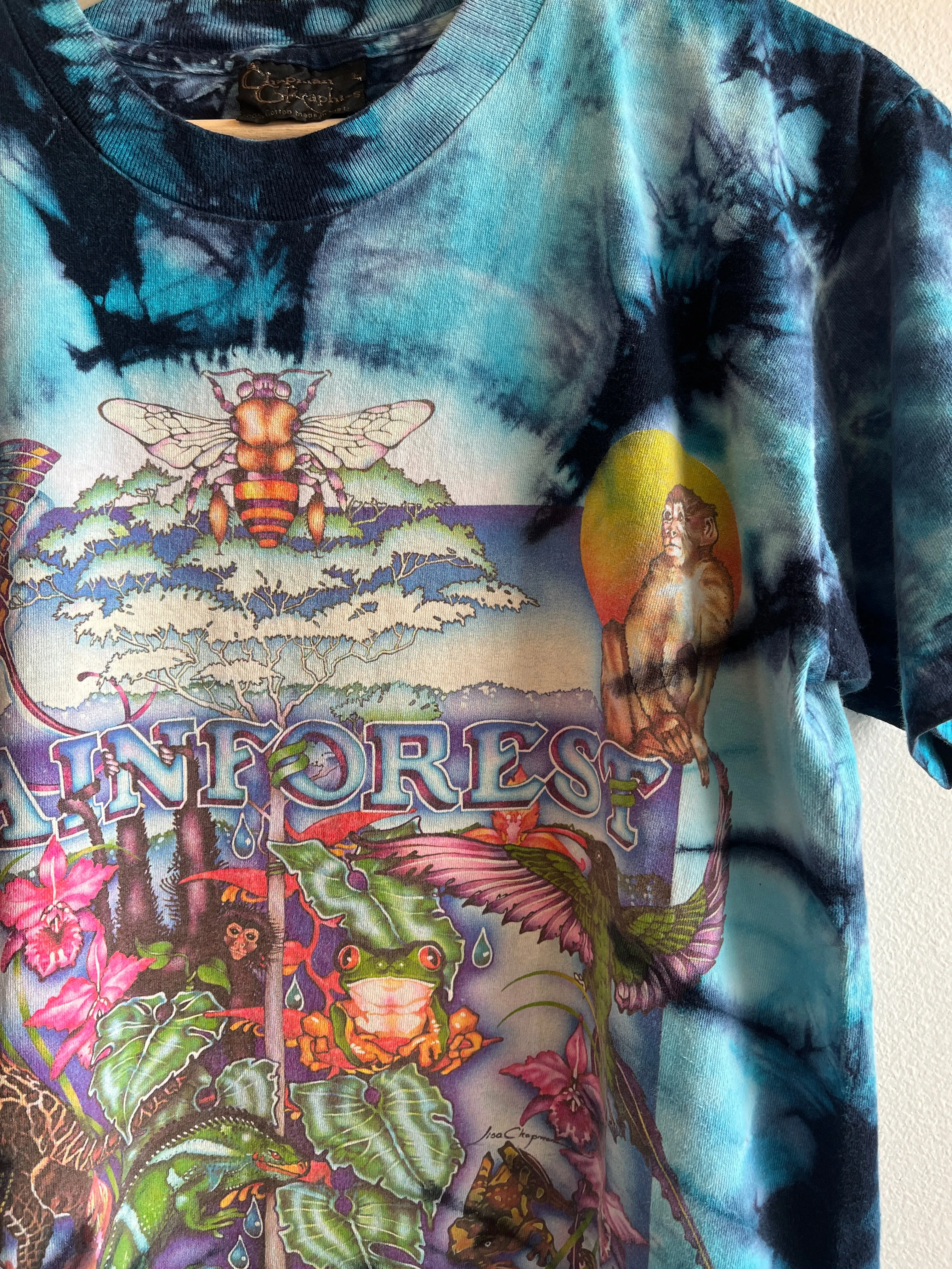 Vintage 1990s Rainforest Tie-Dye T-Shirt